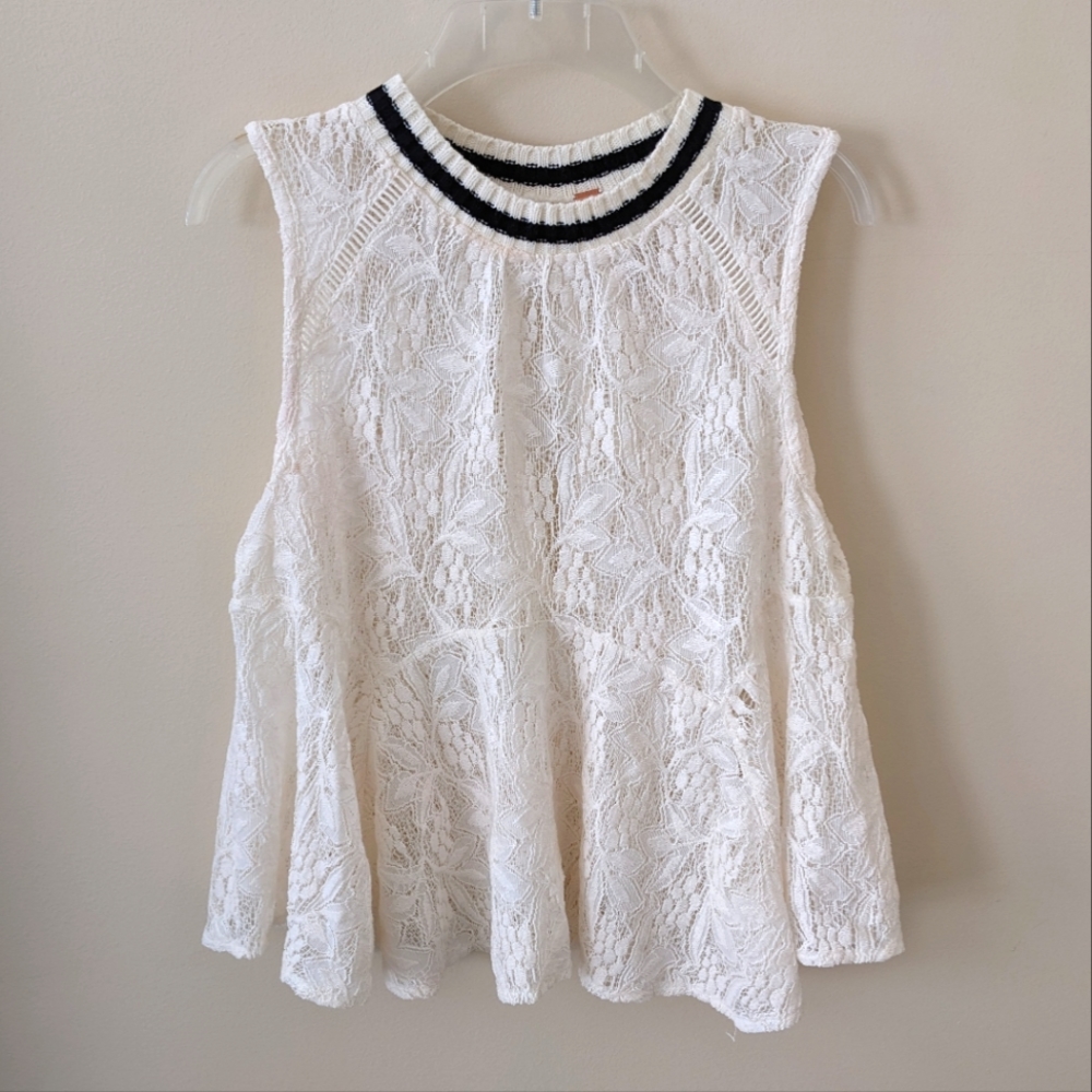 Free People Maisie Lace Sleeveless Top - Small